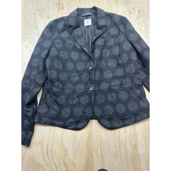Gap Vtg Academy Blazer 10 Wool Blend Polka Dot Black Lined Sleeves Fitted - Picture 1 of 6